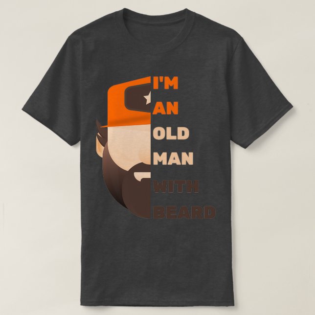 Beard Old Man T Shirt (Design framsida)