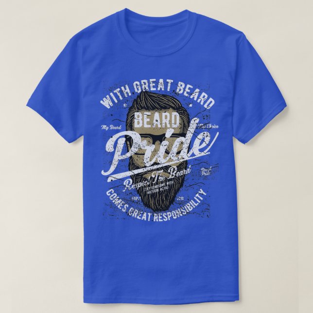 Beard Pride lustig vintage tshirt T Shirt (Design framsida)
