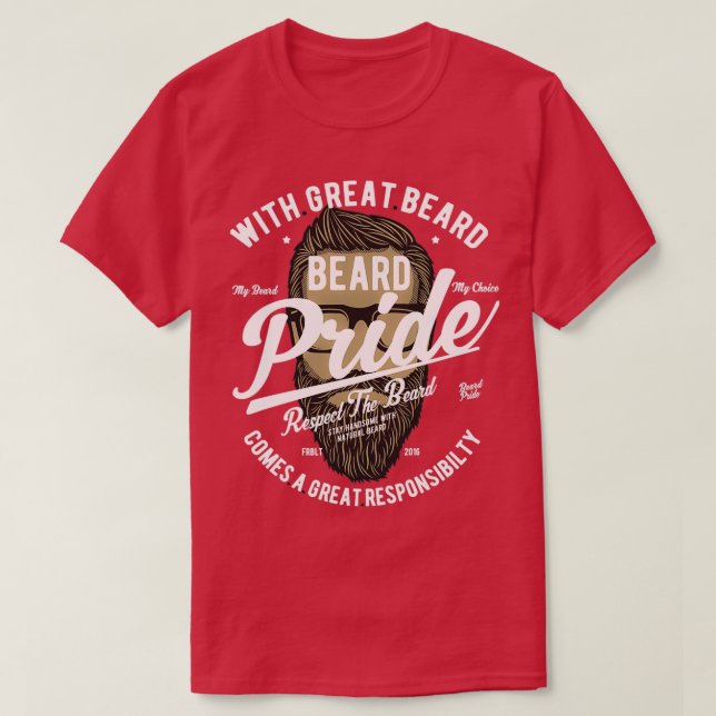 Beard-Pridet respekterar skägget 3 T Shirt (Design framsida)