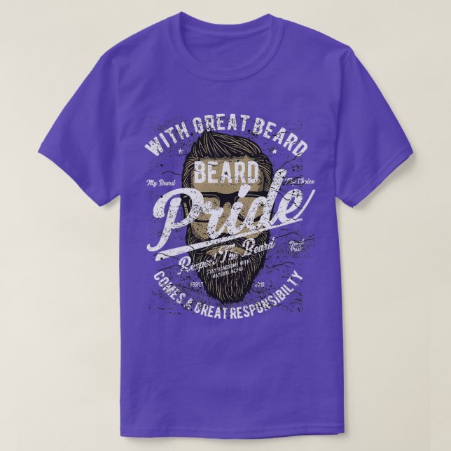 Beard-Pridet respekterar skägget T Shirt (Design framsida)