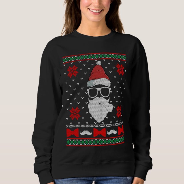 Beard Proud Santa Hipster Ugly Christmas Holiday P T Shirt (Framsida)