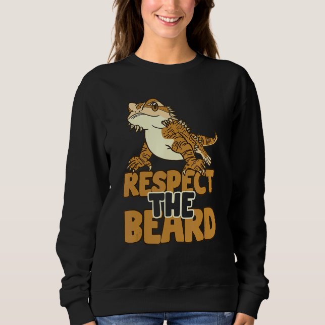 Beard Respekterar skäggsödlan T Shirt (Framsida)