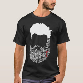 beard rojo blanco t shirt