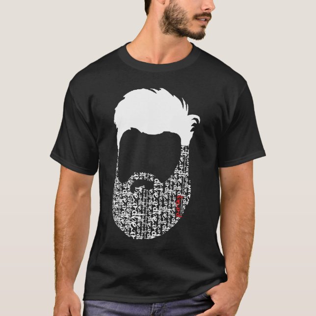 beard rojo blanco t shirt (Framsida)