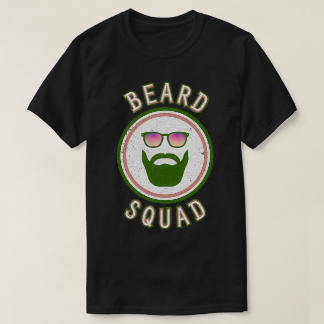 BEARD SQUAD Grönt Stil T Shirt (Design framsida)