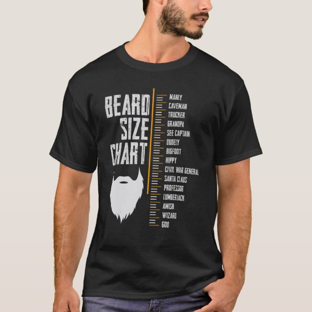 Beard Storlek Chart Manly Grottman Trucker Grandpa T Shirt (Framsida)