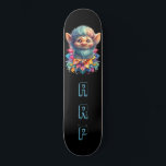 *~* Beard Troll AP89 Neon Rainbow Initialer Blommi Mini Skateboard Bräda 18,5 Cm<br><div class="desc">(Sökkod AP89 för Troll-objekt och AP88 för medeltida temaobjekt ) Överför enkelt till andra Zazzle-produkter. BLACK-bakgrundsskateboard. Den ljusa och åh så lycklig NEON Rainbow färg kommer bara in i TROLL bilder och BREV. Anpassa/anpassa INITIALER/MONOGRAM. Den konstiga slumpen Long Hair Troll. Bright RAINBOW neon färg. Har en BLUE BARD. Det här...</div>