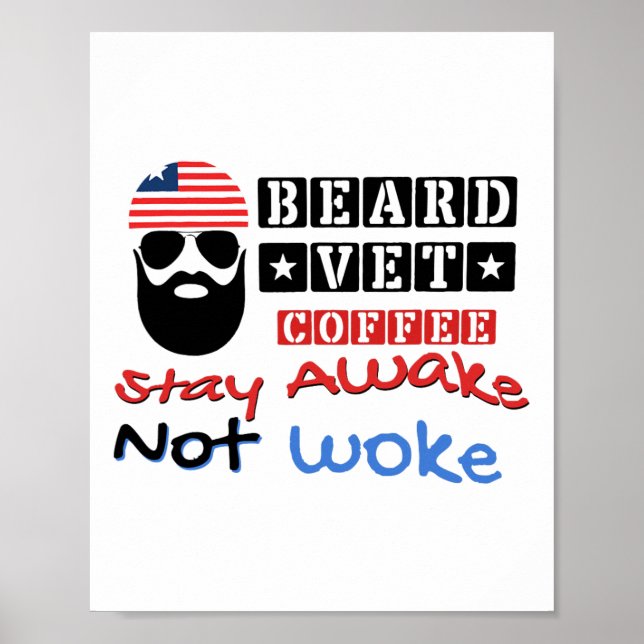 Beard Vet Coffee Lycklig 4:e juli Independence Da Poster (Framsidan)