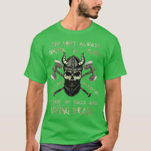 Beard Viking Scull Vikings Ax T Shirt