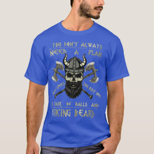 Beard Viking Scull Vikings Ax T Shirt