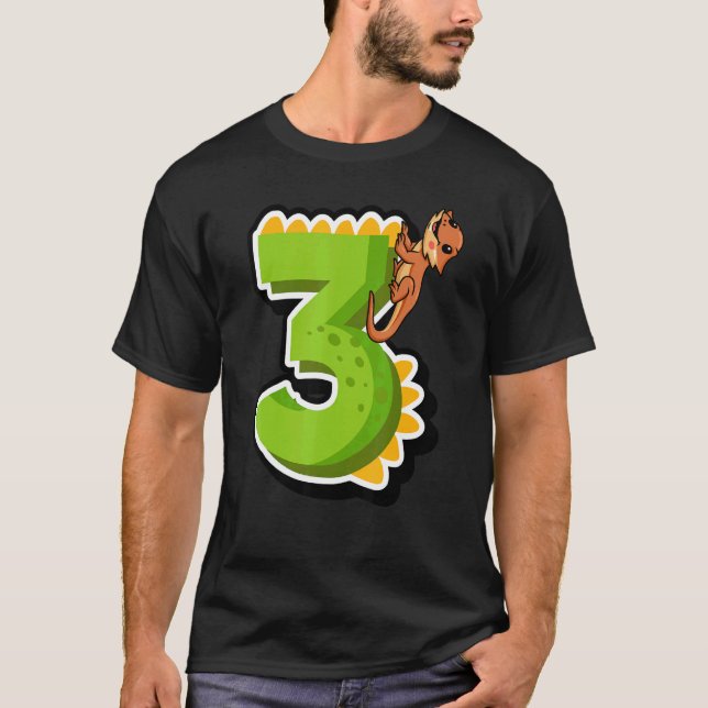 Beardad drake, 3:e födelsedag, reptilt (grafi) t shirt (Framsida)