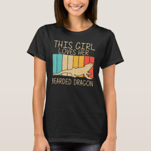 Beardad drake för flickor Kid Reptile Iguana Lizar T Shirt