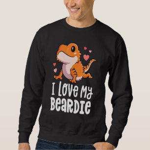 Beardad drake för flickor kvinnor i Kärlek min bod Lång Ärmad Tröja