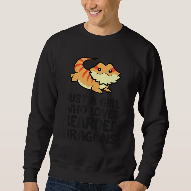 Beardad drakreptil bara en flicka som Kärlek Beard Lång Ärmad Tröja (Framsida)