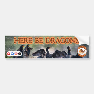 Beardad fågel: Här är dragoner Bildekal
