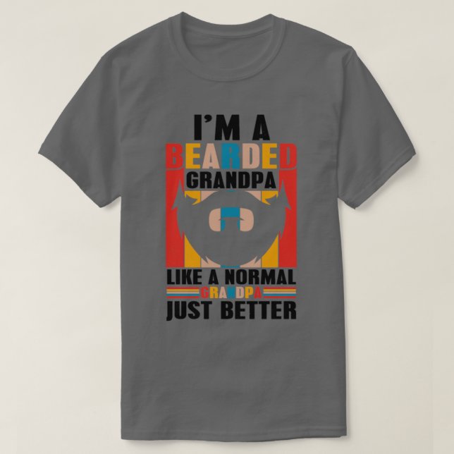 Beardad morfar som en normal, bättre t shirt (Design framsida)