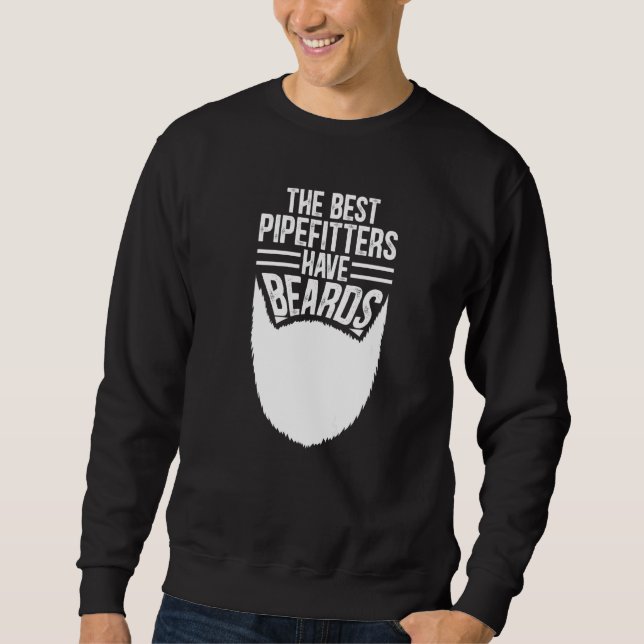 Beardad pipefittercitattext lång ärmad tröja (Framsida)
