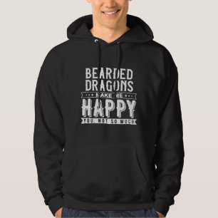 Beardade drakar gör mig Lycklig så lite Hoodie