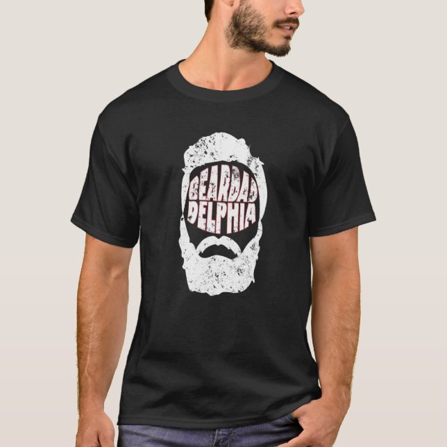Beardadelphia Funny Beardadelphia Beard Pappa T Shirt (Framsida)