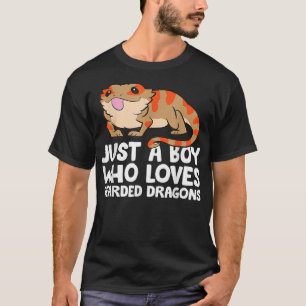 Bearde Dragon Reptile Bara en pojke som Kärlek Bea T Shirt
