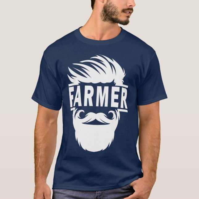 Bearde Farmer Tshirt Agriculture Farming Skörd T Shirt (Framsida)