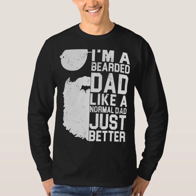 Bearde Pappa Beard Humor Fars dag Idea T Shirt (Framsida)