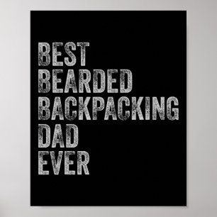 Bearded Backpackaging Pappa Fars dag Poster