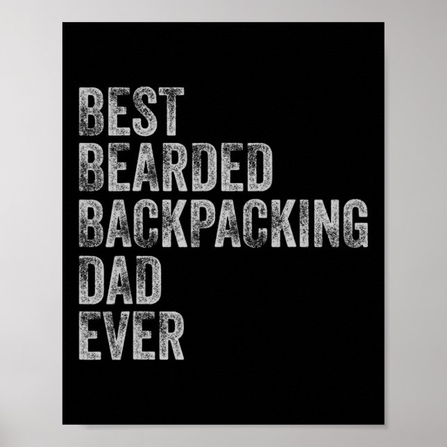 Bearded Backpackaging Pappa Fars dag Poster (Framsidan)