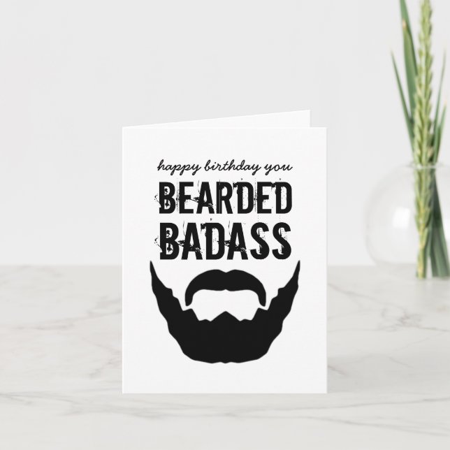 Bearded Bada*** Birthday Card Kort (Framsida)