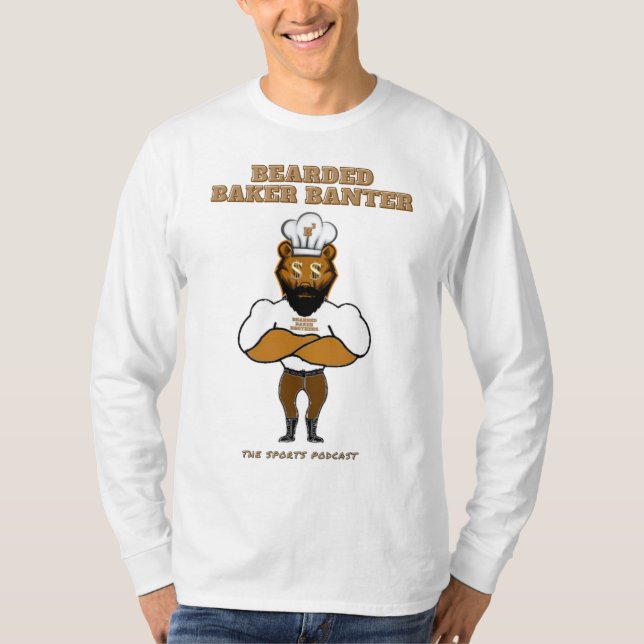 Bearded Baker Banter poddscast logotyp Långärmad T Shirt (Framsida)