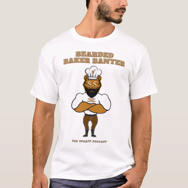 Bearded Baker Banter poddscast logotyp T Shirt (Framsida)