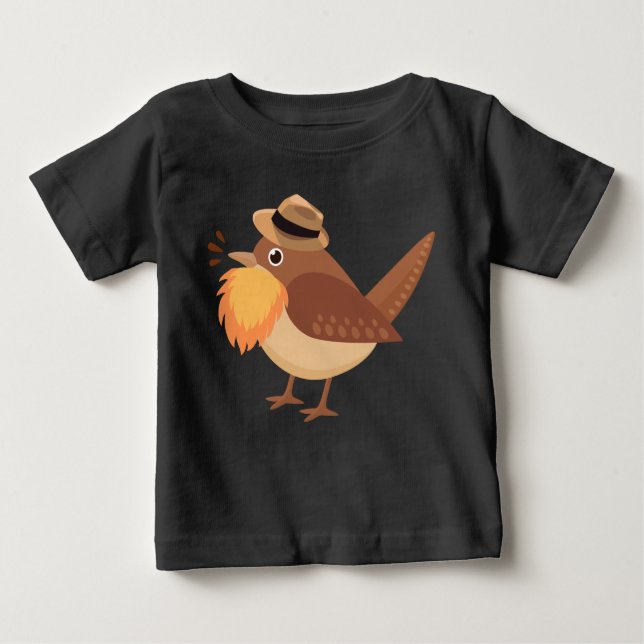 Bearded Birding Baby T-Shirt (Framsida)