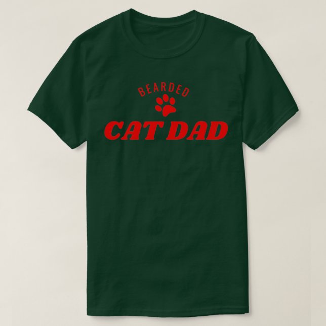 Bearded Cat Pappa T Shirt (Design framsida)