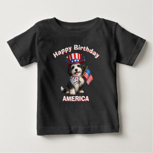 Bearded Collie (2ab) Patriotisk Kid T-Shirt