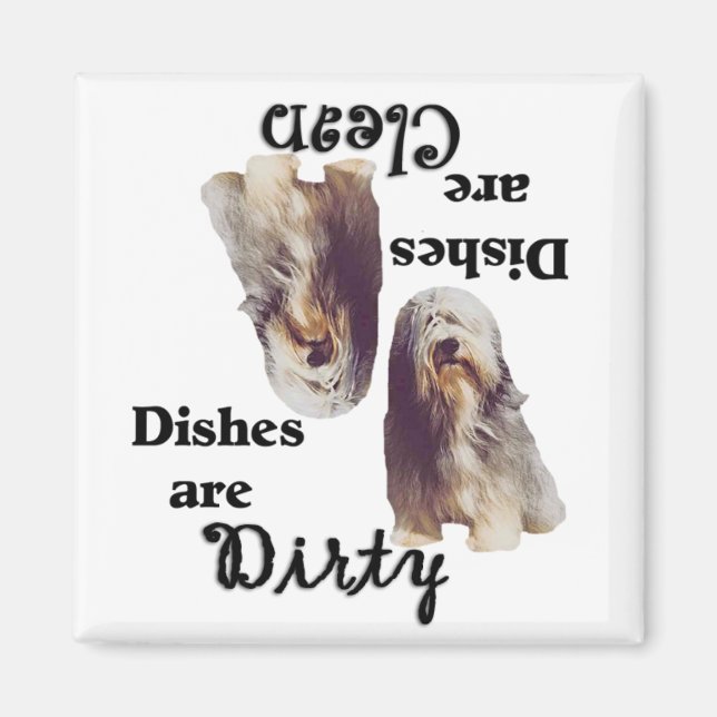 Bearded Collie Älskare Dishwasher Magnet (Framsidan)
