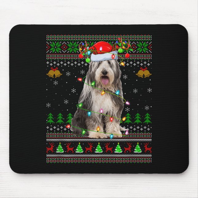 Bearded Collie Dog Ugly Christmas Sweater Holiday  Musmatta (Framsidan)
