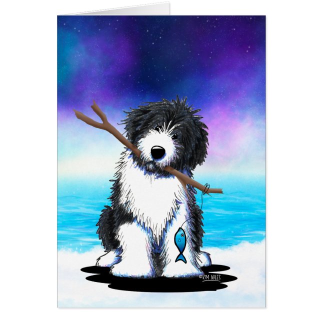 Bearded Collie Fishing OBS Kort (Framsidan)