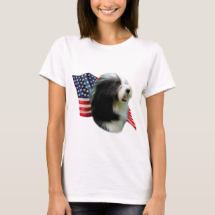 Bearded Collie Flagga Tee Shirt