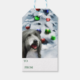 Bearded Collie Gift-Märkre Presentetikett