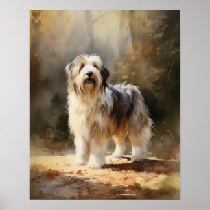 Bearded Collie Hund Art Print Poster