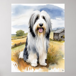 Bearded Collie- Hund Art Print Poster
