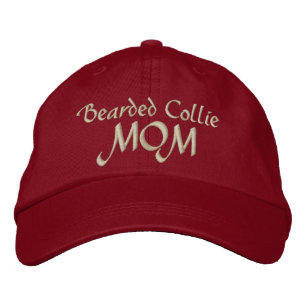 Bearded Collie Hund MAMMA Broderad Keps