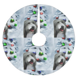 Bearded Collie-jul Julgransmatta Borstad Polyester