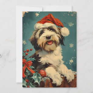 Bearded Collie-jul Julkort