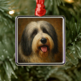 Bearded Collie Julgransprydnad Metall