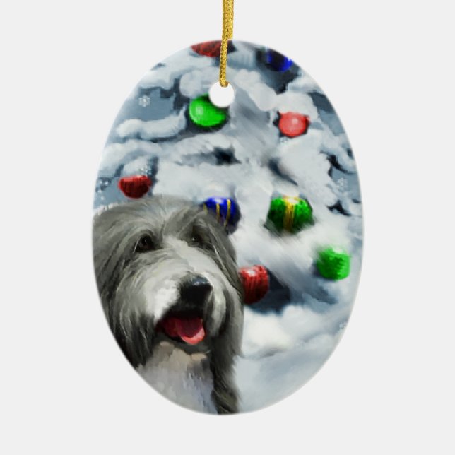 Bearded Collie-julklappar Ornament (Framsidan)