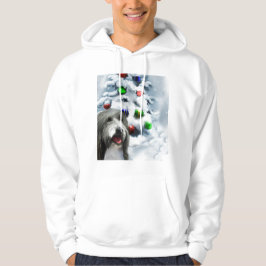 Bearded Collie-julklappar Sweatshirt Med Luva