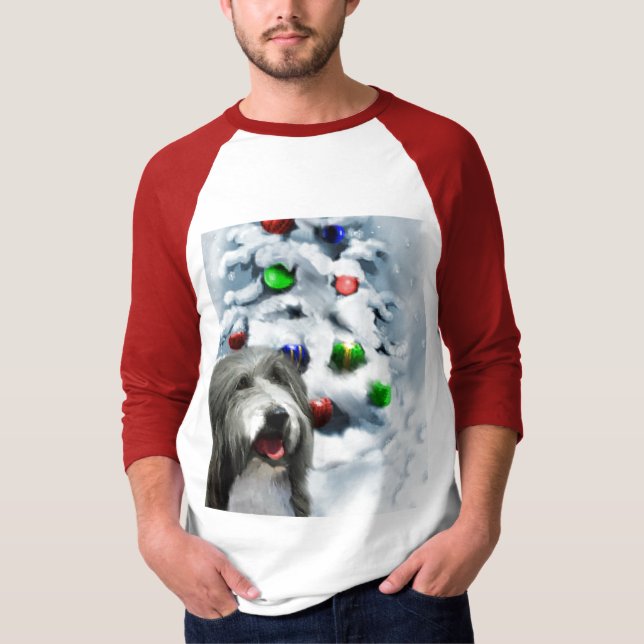 Bearded Collie-julklappar Tee (Framsida)
