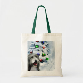 Bearded Collie-julklappar Tygkasse
