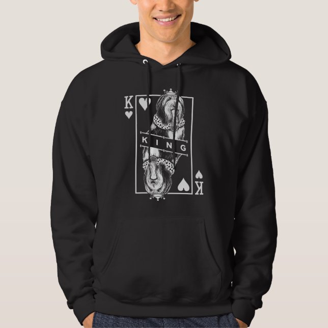 Bearded Collie King Of Hearts Beardie Dog  Pop Hoodie (Framsida)